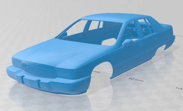 Buick Roadmaster Sedan 1991 Printable Body Car 3D Print Model .c4d .max .obj .3ds .fbx .stl .blend 
