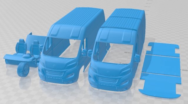 Peugeot Boxer L3H2 2014 Printable Van 3Dプリントモデル .c4d .max .obj .3ds .fbx .stl .blend 