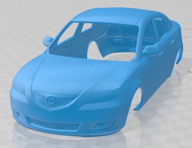 Mazda 3 Sedan 2003 Printable Body Car 3D Print Model .c4d .max .obj .3ds .fbx .stl .blend 
