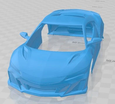 Acura NSX 2022 Printable Body Car 3D Print Model .c4d .max .obj .3ds .fbx .stl .blend 