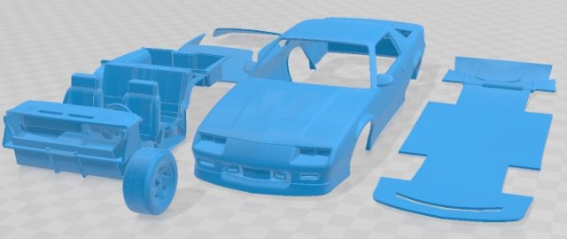 Chevrolet Camaro Iroc -Z 1990 Printable Car Modello di stampa 3D .c4d .max .obj .3ds .fbx .stl .blend 