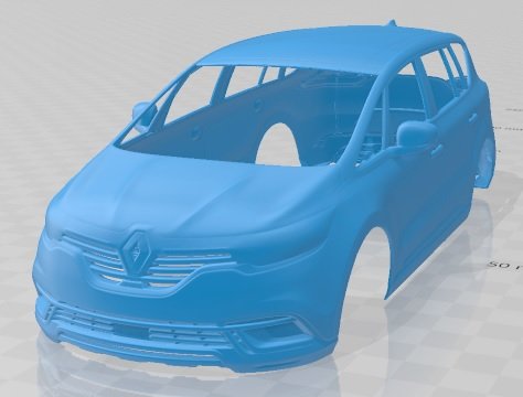 Renault Espace 2020 Printable Body Car Modello di stampa 3D .c4d .max .obj .3ds .fbx .stl .blend 