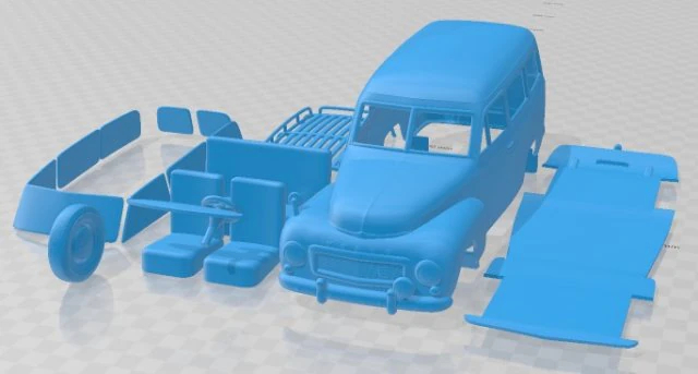 Volvo PV445 PH Duett 1958 Printable Car 3D Print Model .c4d .max .obj .3ds .fbx .stl .blend