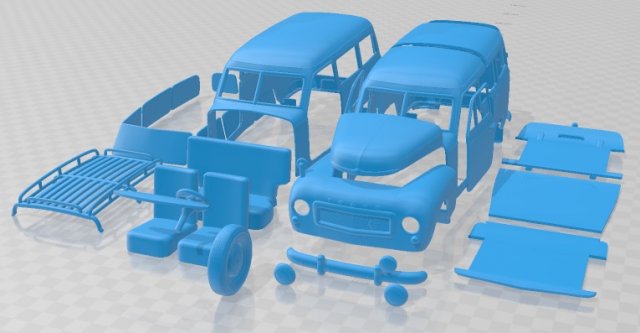 Volvo PV445 PH Duett 1958 Printable Car 3D 打印模型 .c4d .max .obj .3ds .fbx .stl .blend 