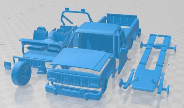 Jeep Comanche MJ 1984 Printable Car 3D Print Model .c4d .max .obj .3ds .fbx .stl .blend 