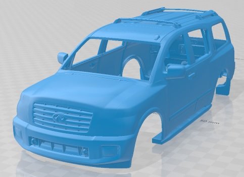 Infiniti QX56 JA60 2004 Printable Body Car Modello di stampa 3D .c4d .max .obj .3ds .fbx .stl .blend 