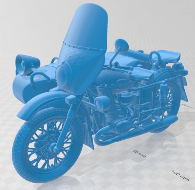Ural M67-36-P 1976 Printable Motorbike Modelo de Impressão 3D .c4d .max .obj .3ds .fbx .stl .blend 