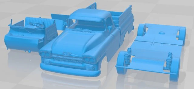 Chevrolet Apache 1959 Printable Car 3D Print Model .c4d .max .obj .3ds .fbx .stl .blend 