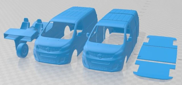 Opel Vivaro 2020 Printable Van 3D Print Model .c4d .max .obj .3ds .fbx .stl .blend 