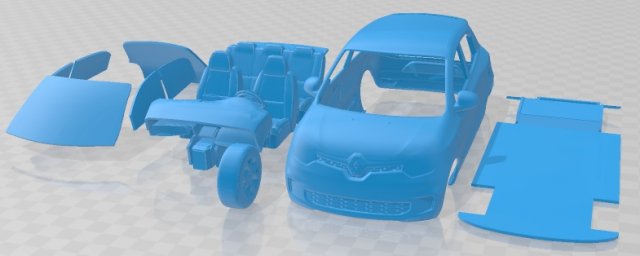 Renault Twingo 2021 Printable Car 3D 打印模型 .c4d .max .obj .3ds .fbx .stl .blend 