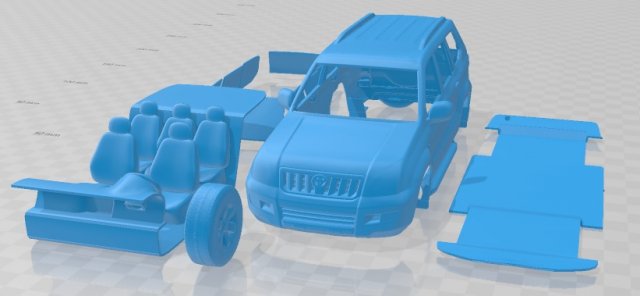 Toyota Land Cruiser Prado 120 5 Doors 2009 Printable Car 3D Print Model .c4d .max .obj .3ds .fbx .stl .blend 