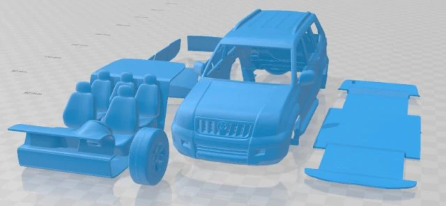 Toyota Land Cruiser Prado 120 5 Doors 2009 Printable Car 3D Print Model .c4d .max .obj .3ds .fbx .stl .blend 