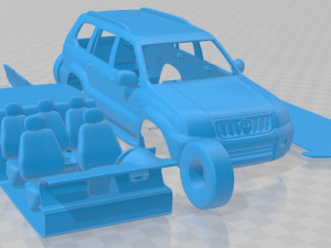 Toyota Land Cruiser Prado 120 5 Doors 2009 Printable Car 3D Print Model