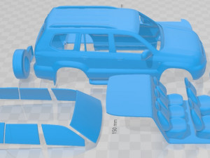 Toyota Land Cruiser Prado 120 5 Doors 2009 Printable Car 3D Print Model