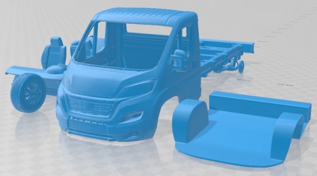 Fiat Ducato Chassis Truck Single Cab 3450WB 2022 Printable 3D 打印模型 .c4d .max .obj .3ds .fbx .stl .blend 