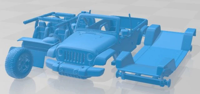 Jeep Wrangler Unlimited Willys Wheeler JK 2017 Printable Car 3D Print Model .c4d .max .obj .3ds .fbx .stl .blend 