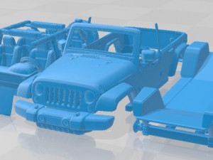 Jeep Wrangler Unlimited Willys Wheeler JK 2017 Printable Car 3D Print Model