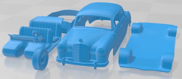 Mercedes Benz Ponton 180 W120 1953 Printable Car 3D प्रिंट मॉडल .c4d .max .obj .3ds .fbx .stl .blend 