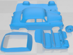 Mercedes Benz Ponton 180 W120 1953 Printable Car 3D प्रिंट मॉडल