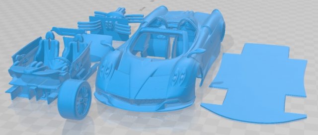 Pagani Huayra Printable Car 3D Принт Модель .c4d .max .obj .3ds .fbx .stl .blend 