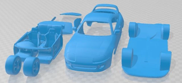 Toyota Supra 1998 Printable Car 3D Print Model .c4d .max .obj .3ds .fbx .stl .blend 