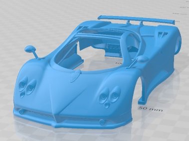 Pagani Zonda F 2005 Printable Body Car Modelo de Impressão 3D .c4d .max .obj .3ds .fbx .stl .blend 