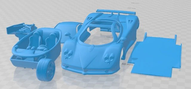 Pagani Zonda F 2005 Printable Car 3D Print Model .c4d .max .obj .3ds .fbx .stl .blend 