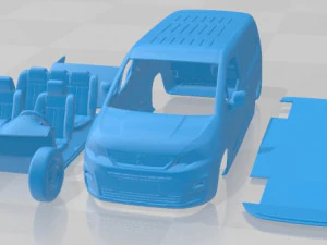 Peugeot Partner Crew Van LWB 2021 Yazdırılabilir 3D Baskı Modeli