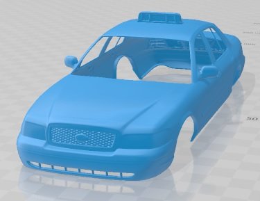 Crown Victoria Taxi 2005 Printable Body Car 3D Print Model .c4d .max .obj .3ds .fbx .stl .blend