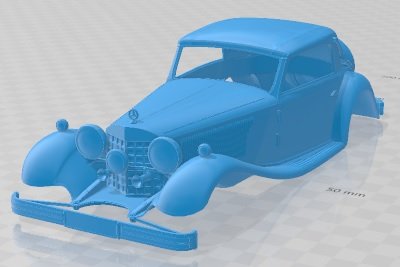 Mercedes Benz 380 K Cabriolet Printable Body Car 3D Print Model .c4d .max .obj .3ds .fbx .stl .blend