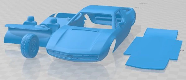 Maserati Merak 1972 Printable Car 3D Print Model .c4d .max .obj .3ds .fbx .stl .blend