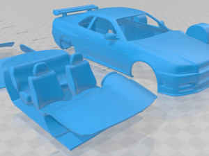 Nissan Skyline R34 GT-R Coupe 1999 Printable Car 3D 프린트 모델