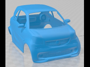Smart Fortwo Brabus Printable Body Car Modèles 3D en vedette