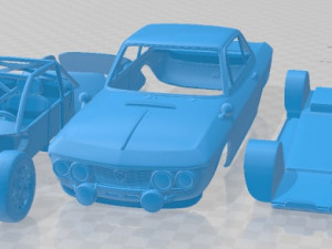 Lancia Fulvia Rallye Printable Car Modelo de impresión 3D