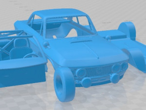 Lancia Fulvia Rallye Printable Car Modelo de Impressão 3D