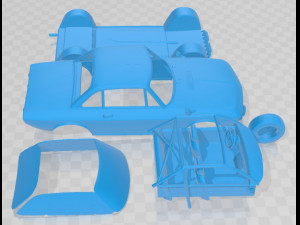 Lancia Fulvia Rallye Printable Car Modelo de Impressão 3D