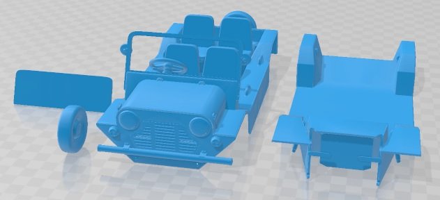 Mini Moke Printable Car 3D 打印模型 .c4d .max .obj .3ds .fbx .stl .blend 