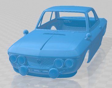 Lancia Fulvia Rallye Printable Body Car Modello di stampa 3D .c4d .max .obj .3ds .fbx .stl .blend 