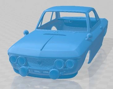 Lancia Fulvia Rallye Printable Body Car 3D Print Model .c4d .max .obj .3ds .fbx .stl .blend