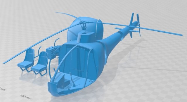 HAD1 T Helineo Printable Helicopter 3D Baskı Modeli .c4d .max .obj .3ds .fbx .stl .blend 