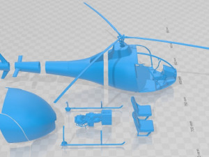 HAD1 T Helineo Printable Helicopter 3D Baskı Modeli