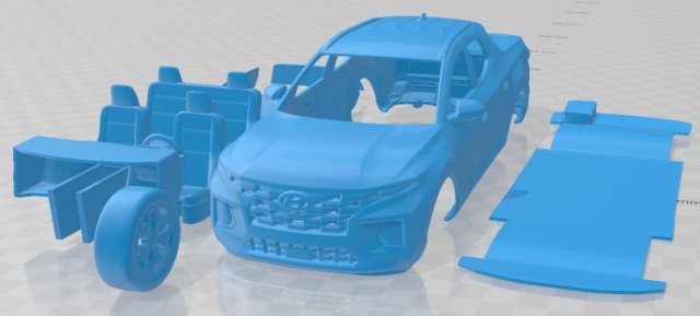 Hyundai Santa Cruz 2022 Printable Car 3D प्रिंट मॉडल .c4d .max .obj .3ds .fbx .stl .blend 