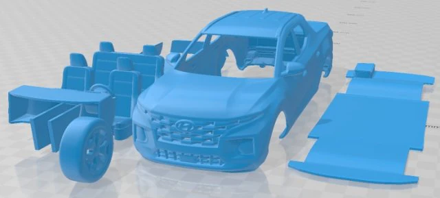 Hyundai Santa Cruz 2022 Printable Car 3D Print Model .c4d .max .obj .3ds .fbx .stl .blend