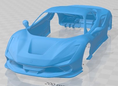 Ferrari F8 Tributo 2020 Printable Body Car 3D Принт Модель .c4d .max .obj .3ds .fbx .stl .blend 