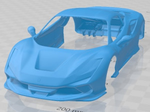 Ferrari F8 Tributo 2020 Printable Body Car Modelo de Impressão 3D