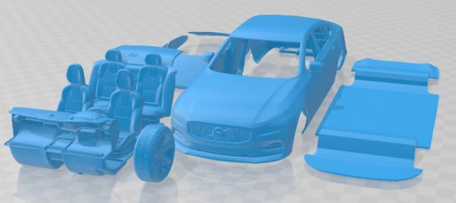 Volvo S90 Printable Car in separate parts 3D Print Model .c4d .max .obj .3ds .fbx .stl .blend 