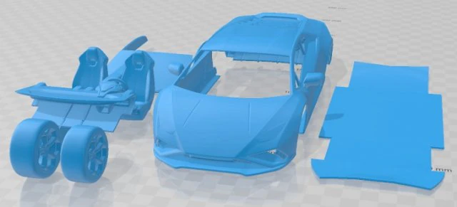 Huracan Evo 2021 Printable Car 3D Print Model .c4d .max .obj .3ds .fbx .stl .blend 