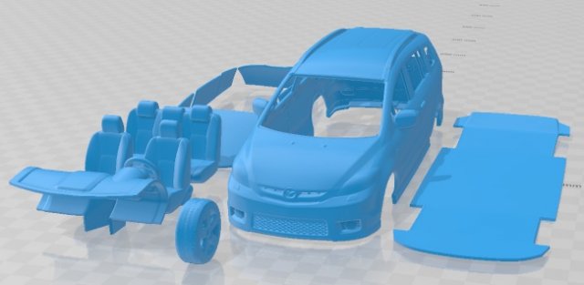 Mazda 5 Sport 2005 Printable Car 3D प्रिंट मॉडल .c4d .max .obj .3ds .fbx .stl .blend 