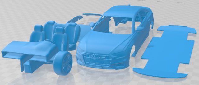 Audi S6 2020 Printable Car Model do druku 3D .c4d .max .obj .3ds .fbx .stl .blend 