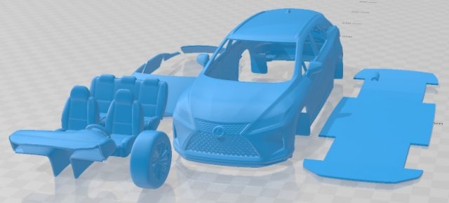 Lexus RX 2020 Printable Car 3D Принт Модель .c4d .max .obj .3ds .fbx .stl .blend 